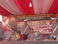 Polres Lombok Barat Gelar Patroli Siang di Kantor Bawaslu dan KPU Jelang Pemilu 2024