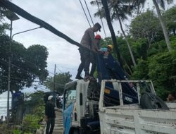 Pohon tumbang timpa kabel listrik, sejumlah tiang listrik tumbang tak kuasa menahan beban