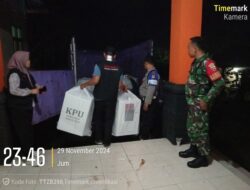 Selesai Pleno, Polri dan TNI Kawal Pergeseran Kotak Suara Dari PPK Ke KPU Kabupaten Sumbawa