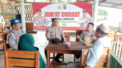 Jumat Curhat Polsek Lembar, Warga Teluk Waru Bahas Kamtibmas dan Antisipasi Banjir