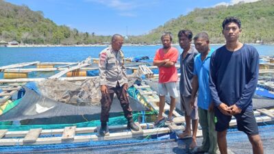 Polsek Sekotong Dukung Budidaya Ikan di Gili Gede