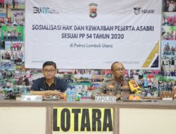 Polres Lombok Utara Terima Sosialisasi Hak dan Kewajiban Anggota Dari Asabri