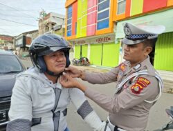 Satlantas Polres Bima Kota Sosialisasikan “Mudik Aman Keluarga Nyaman” dan Imbau Pengendara Gunakan Helm SNI