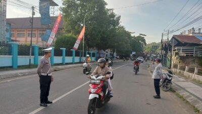 Satlantas Polres Bima Kota Laksanakan Kegiatan Rawan Pagi, Lancarkan Arus Lalin dan Cegah Laka Lantas