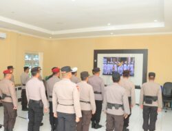 Polres Sumbawa Barat Ikuti Upacara Virtual Pemuliaan Nilai-Nilai Luhur Tribrata