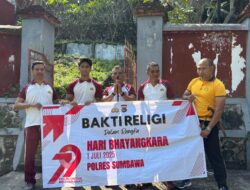 Polres Sumbawa Gelar Bhakti Religi di Pura Dalem Ganda Sari Peringati Hari Bhayangkara Ke-79