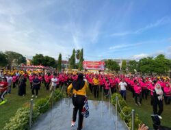 Olahraga Bersama Warna-Warni Meriahkan Hari Jadi Bhayangkara ke-79 di Polres Bima Kota