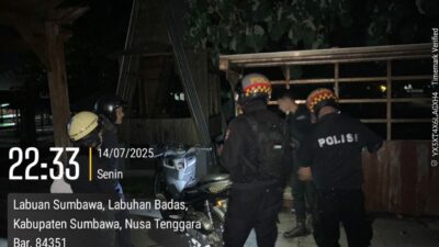 Polres Sumbawa Gelar Patroli KRYD di Pantai Slipper, Sasar Remaja dan Beri Himbauan Kamtibmas