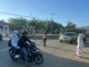 Anggota Lantas Polsek Rasanae Barat Gelar Strong Point Pagi di Depan MTsN 1 Kota Bima
