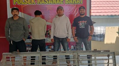 Team Opsnal Polsek Rasana’e Barat Amankan Pencuri Pintu Tralis di Gudang Semen