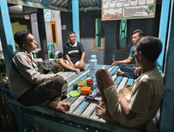 Personel Polsek Brang Rea Sambangi Pos Ronda di Desa Seminar Salit, Sampaikan Imbauan Kamtibmas