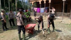 Gotong Royong di Pesantren Terdampak Banjir Bandang, Polres Nagan Raya Hadir Bantu Pemulihan
