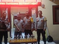 Cipta Kondisi Jelang Tahun Baru, Polsek Sumbawa Amankan Penjual Arak di Kelurahan Seketeng