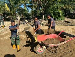 Pulihkan Kehidupan Pascabanjir, Brimob Batalyon C Bersinergi Bangun Air Bersih dan Fasilitas Warga di Batang Toru