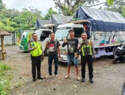Polantas Menyapa Sopir Truk di Rest Area Lembar Lombok Barat